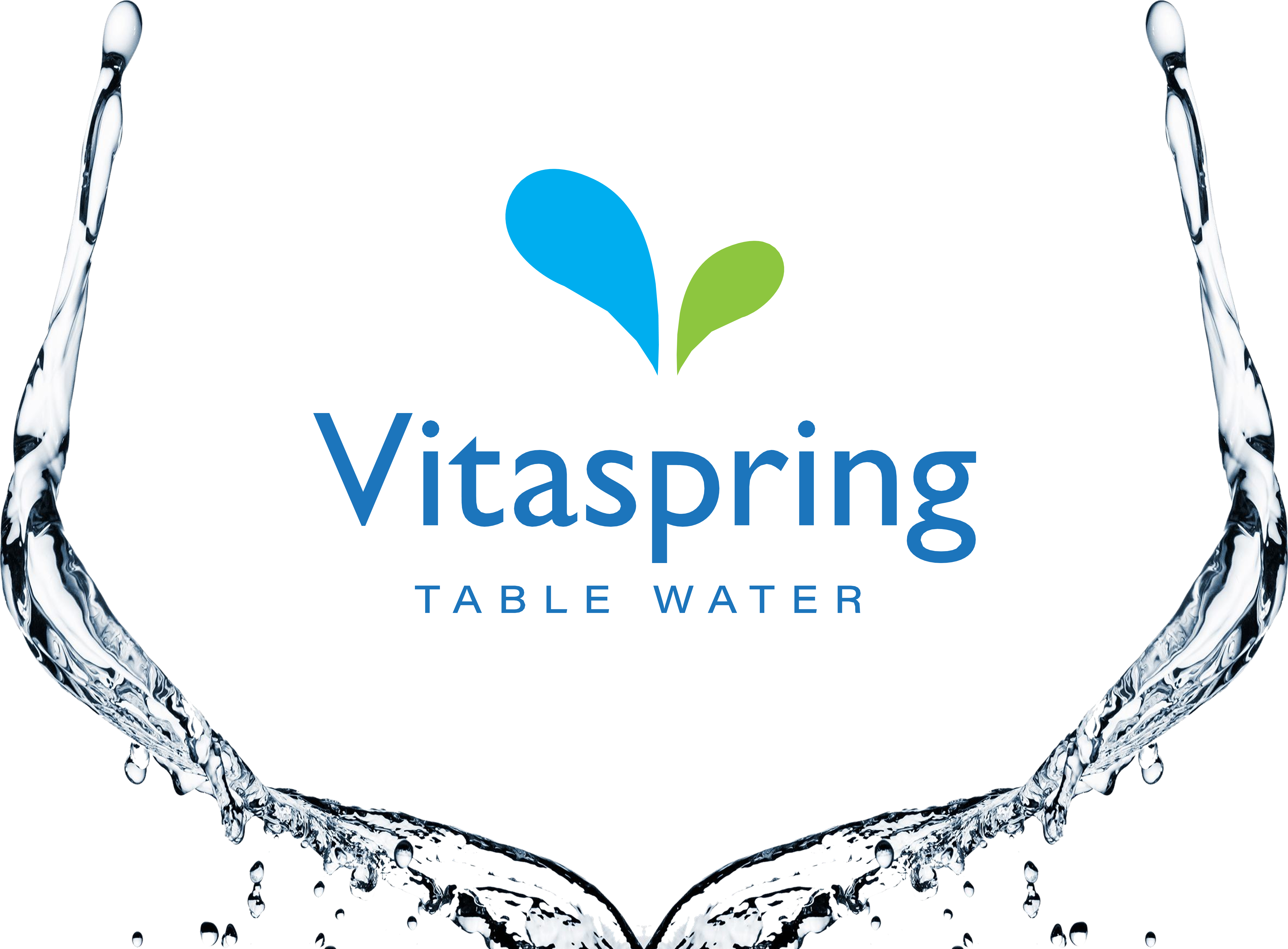 Vitaspring logo with water arcs